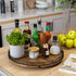 Farmhouse Oak 16" Lazy Susan Turntable Organizer for Cabinet, Round Wooden Storage for Dining Table, Pantry, Kitchen,