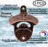 Nautical Wall Mounted Bottle Opener with Magnets, Antique Copper Magnetic Anchor Beer Cap Opener (Pack of 3)