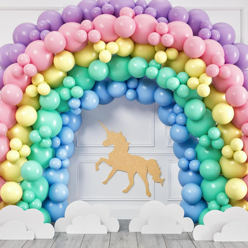 100 Pastel Balloons for Parties 10 Inch Latex Decorations for Easter or Rainbow Supplies - Blue, Purple, Yellow,