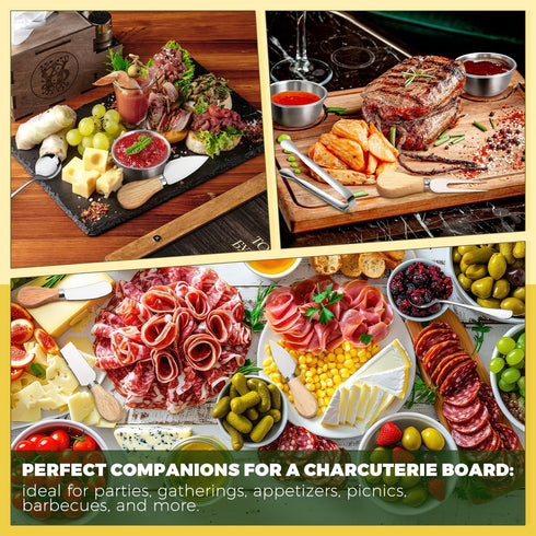 Charcuterie Boards Accessories, Charcuterie Utensils Cheese Butter Spreader Knife Set, Small Serving Tongs, Forks and