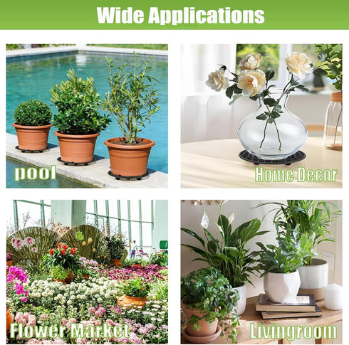 6 12 Inch QTLCOHD Pcs Pot Elevators for Plants, Black Plant Level Pot Elevator Plastic Plant Stand for Indoor Outdoor