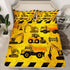 Set Set Erosebridal Excavators Bed Sheets Twin Size Equipment Trucks Sheet Construction Tractor Fitted Sheet, Yellow