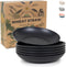 Grow Forward Premium Wheat Straw Pasta Bowls Set of 6 - 30oz Unbreakable Wide & Shallow Dinner Plates - Midnight