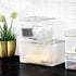 madesmart Small Bin with Lid-Stack Collection, Frost Soft-Grip Lining and Non-Slip Feet