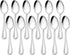 E-far Stainless Steel Teaspoons Set of 12, 6.7 Inch Pearled Edge Small Dessert Spoons for Home Kitchen