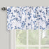 Navy Blue Valance for Windows with Watercolor Botanical Flowers, Rod Pocket Window Treatments 52" x 14" for Kitchen