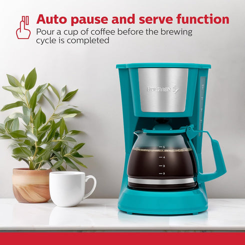 5 Holstein Housewares Cup Drip Coffee Maker Compact and User-Friendly with Auto Pause & Serve, Reusable Filter