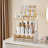 Delamu 2-Tier 2-Drawer Bathroom Counter Organizer, Multi-Purpose Makeup Organizer, Large Skincare Organizer, Amber