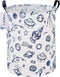 ONOEV Round Space Rocket Laundry Basket, Collapsible Laundry Hamper for Boys, Cute Galaxy