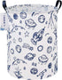 ONOEV Round Space Rocket Laundry Basket, Collapsible Laundry Hamper for Boys, Cute Galaxy