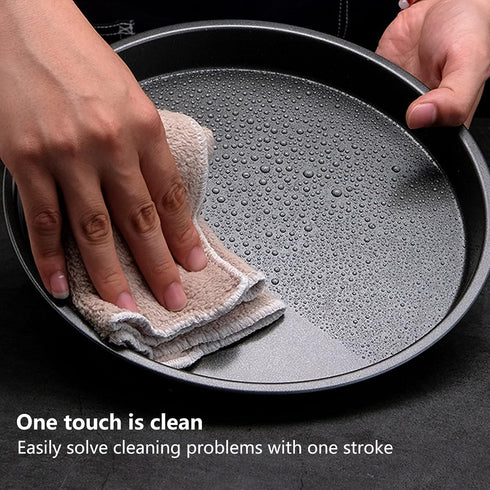 2Pcs Pizza Pan, Carbon Steel Non Stick Deep Baking Pan, Round Pizza Bakeware Sheet Set for Kitchen Oven (9 in)