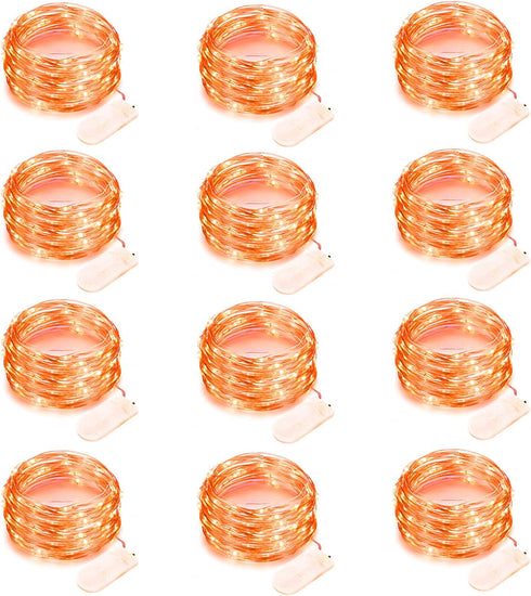 12 Pack Orange Halloween Lights Battery Operated String Lights 7 Feet 20