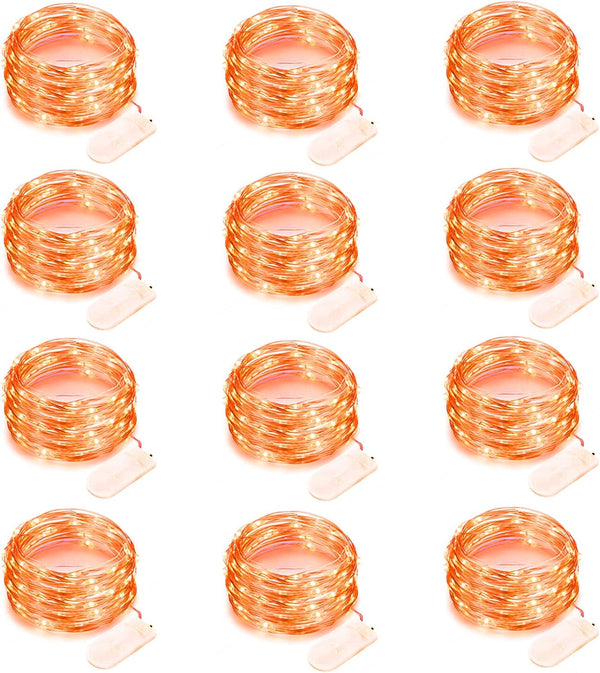 12 Pack Orange Halloween Lights Battery Operated String Lights 7 Feet 20