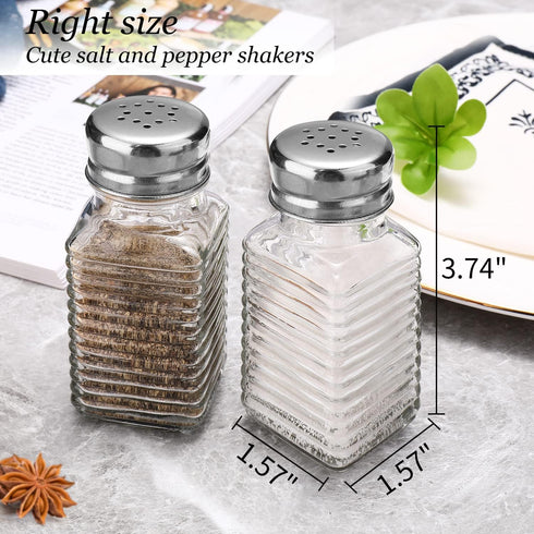 Set,Rectangular Set Glass Salt and Pepper Shakers Salt Shaker