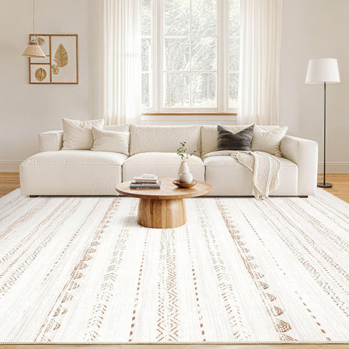 5x7 Nakagishi Area Rug Living Room Rugs: Large Soft Machine Washable Boho Moroccan FarmNeutral Stain Resistant Indoor