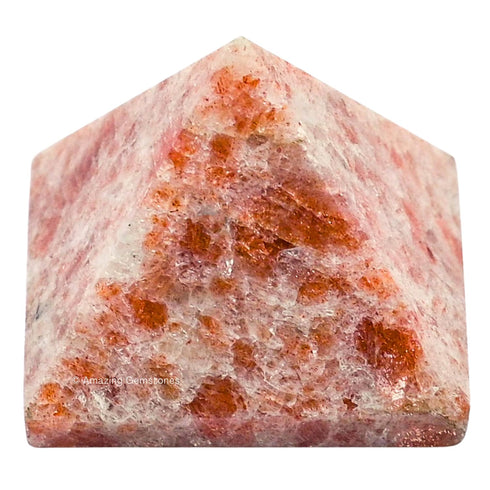 Sunstone Pyramid Crystal Healing Stones, 1.5" Natural Stone Pyramid for Meditation and Chakra Balancing