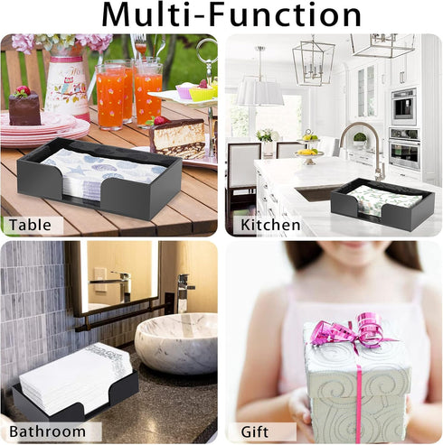 Sumnacon Counter Acrylic Guest Towel Holder, Modern Rectangular Disposable Hand Towel Holders Tray for Table, Bathroom