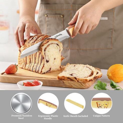 Ohola KITCHEN SUPPLIES 8 inch Bread Knife, Ohola Serrated Bread Knife for Homemade Bread, Bread Cutter for Slicing