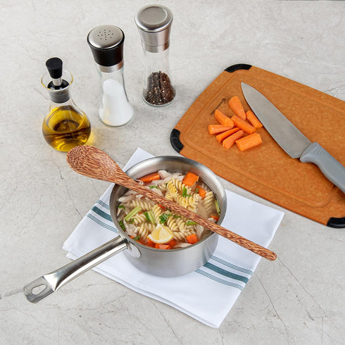 Restaurantware Coco Casa 14.3 Inch Handmade Serving Spoon, 1 Greaseproof Coconut Spoon for Hot and Cold Foods