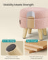 12.2 Inches, ULOM515SA01 SONGMICS Storage Ottoman, Foot Stool, Round Ottoman with Padded Seat, Foot Rest with Wood