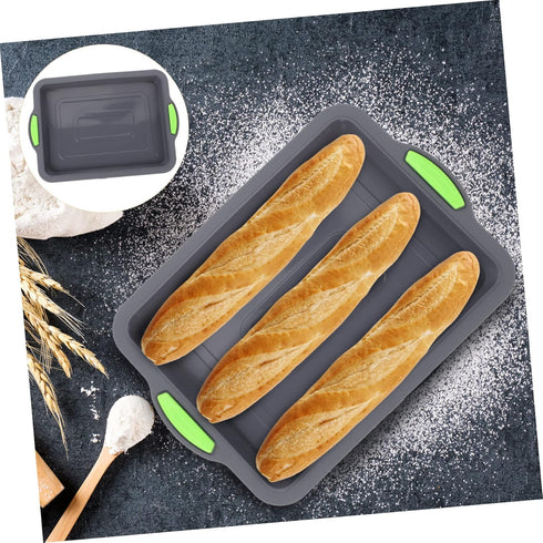 Luxshiny Sheet Cake Pan, Silicone Loaf Pan, Brownie Baking Pan, Rectangular Bakeware for Home Kitchen