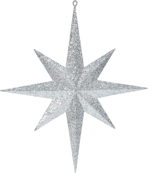 Vickerman 15.75" Silver Iridescent Glitter Bethlehem Star Christmas Ornament
