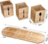 Kathfly 4 Pcs Silverware Caddy Utensil Holder for Countertop, Wood Tray Spoon Fork Holder for Kitchen Parties (Brown)