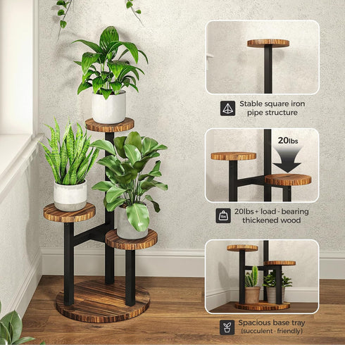 3 Bamworld Corner Plant Stand Indoor Metal Wood Plant Shelf Outdoor Tall Plant Stands Plant Tables Indoor Plant Rack