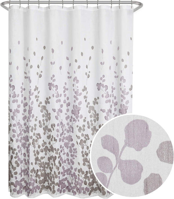 Zenna Home Sylvia Printed Faux Silk Fabric Shower Curtain, 70 x 72 Inches, Machine Washable, Floral Print