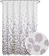 Zenna Home Sylvia Printed Faux Silk Fabric Shower Curtain, 70 x 72 Inches, Machine Washable, Floral Print