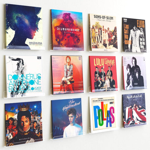 upsimples 12 Pack Vinyl Record Wall Mount Shelves, 12" Vinyl Holder for