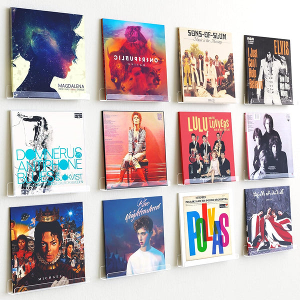 upsimples 12 Pack Vinyl Record Wall Mount Shelves, 12" Vinyl Holder for