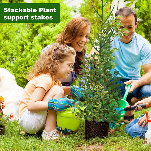 PERSZEN 15 Pack Stackable Plant Support Stakes, Garden Trellis for Climbing Plants Indoor and Outdoor Use, Plant