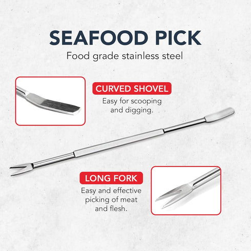 Set 4 Crab Leg Crackers and Picks, of Easy-to-Use Lobster Crackers & Stainless Steel Lobster Picks, Crab Crackers