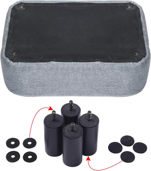 16.54" RF-BD214-D IBUYKE Small Footstool Linen Fabric Pouf Ottoman Footrest Modern Home Bedroom Rectangular Stool