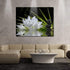 Canvas Wall Art - White Lotus and Black Zen Stones Picture, Modern Wall Decor, 12" x 16"
