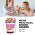 4 Pack 20oz Tribello - On the Go Yogurt Parfait Cups with Lids, Topping Compartment & Spoon, Yogurt/Parfait Cups
