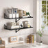 Heimlove 16W 12D Set 2, Black Deep Floating Shelves for Wall, x Wood Wall Shelves of Wide Floating Bookshelf for Living