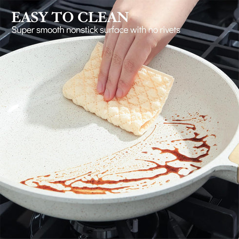 SENSARTE 8-Inch Nonstick Ceramic Frying Pan Skillet, Healthy Non Toxic Egg Pan, Induction Compatible with Heat