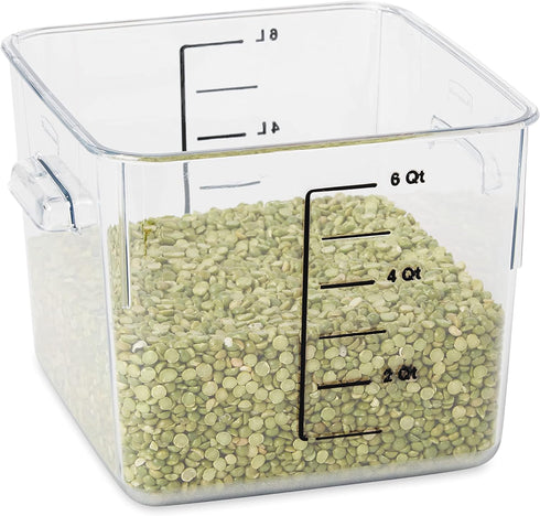 Rubbermaid Commercial Products Space Saving Square Food Storage Container, 6 Quart, Clear