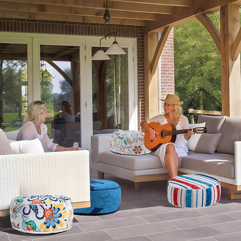 D20 xH9LeisureLift UPWELL Waterproof Inflatable Outdoor Ottoman Pouf,Portable Patio Footrest, Durable & Stylish