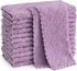 Homaxy 12 Pack Kitchen Dish Cloths, 10 x 10 Inches, Purple, Super Soft and Absorbent Coral Velvet Cleaning Cloths.