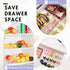 HOUSE DAY 8 PCS Desk Drawer Organizer Bins, 9*3*2" Clear Organizers with Silicone Pads for Makeup, Kitchen, Office