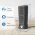 Lasko Oscillating Platinum Desktop Wind Tower Fan | 3-Speeds, Compact, Portable with Handle | 14", Black, Model 4916