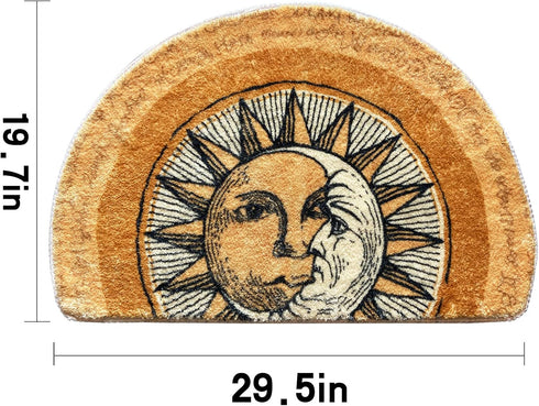 Semi Circle Bathroom Floor Rug, Half Round Door Mat, Non-Slip Welcome Entrance Way Rug, Absorbent Microfiber Tufted Rug