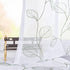 Topick White Sheer Kitchen Curtains with Sage Green Leaf Embroidery, 36 Inch Rod Pocket, 2 Panels for Short Windows