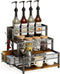 LOTEYIKE 3 Tier Coffee Syrup Rack Organizer, 12 Water Bottles Holder Stand