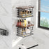 2 Pack Countertop Stackable Trash Bag Holders with Wood Top, Large & Small Garbage Bag Dispenser for Kitchen, Pantry
