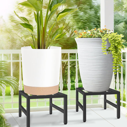 LLAXERGU 2pcs, Plant Stand Indoor Outdoor, Heavy Duty Wrought Iron Pedestal Stands Metal Plant Stand for Indoor