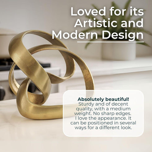 8" 7", Metal Decorative Object Minimalist Shelves & Coffee Table Decor Aluminum Knot Sculpture Modern Home Decor